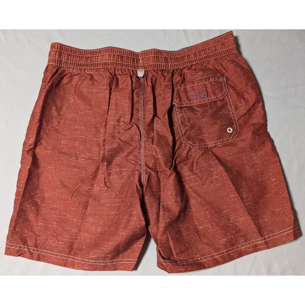 CARIBBEAN JOE Men Large Burnt Brown‎ Built In Brief Drawstring 7